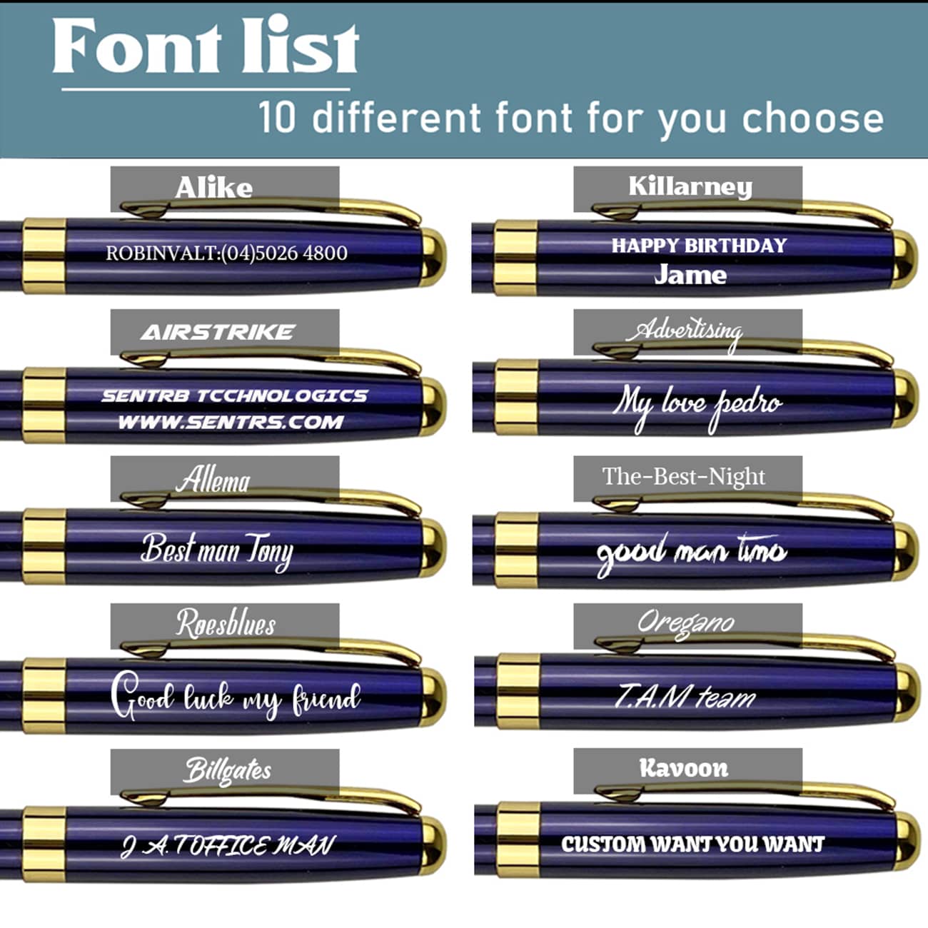 Ancolo Ballpoint Pens Personalized Gift Set with Pen Box 5 PCS