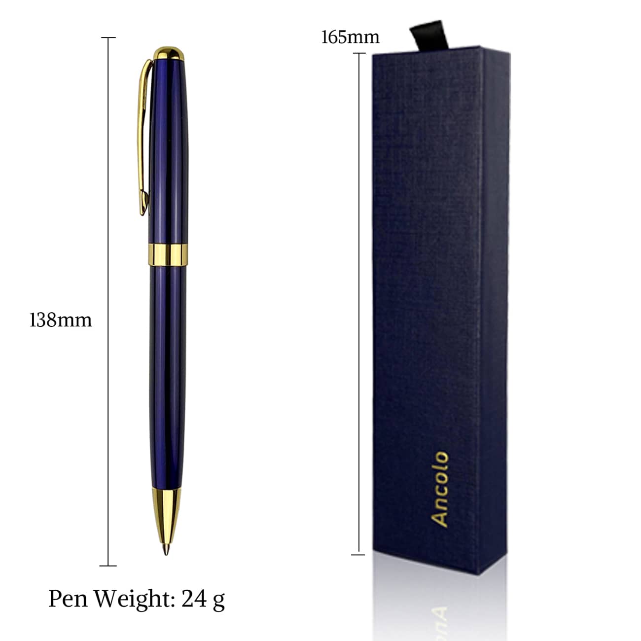 Ancolo Ballpoint Pens Personalized Gift Set with Pen Box 5 PCS